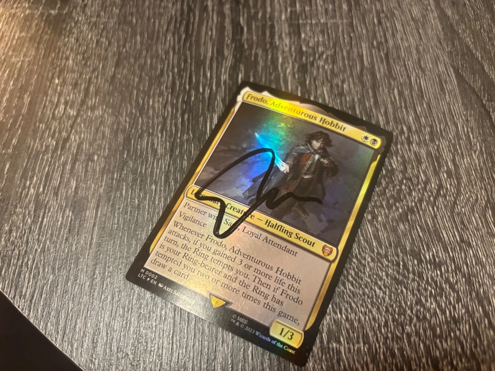 ELIJAH WOOD SIGNED AUTO CARD AUTOGRAPHED MTG MAGIC LORD OF THE RINGS PROOF (4), изображение 2
