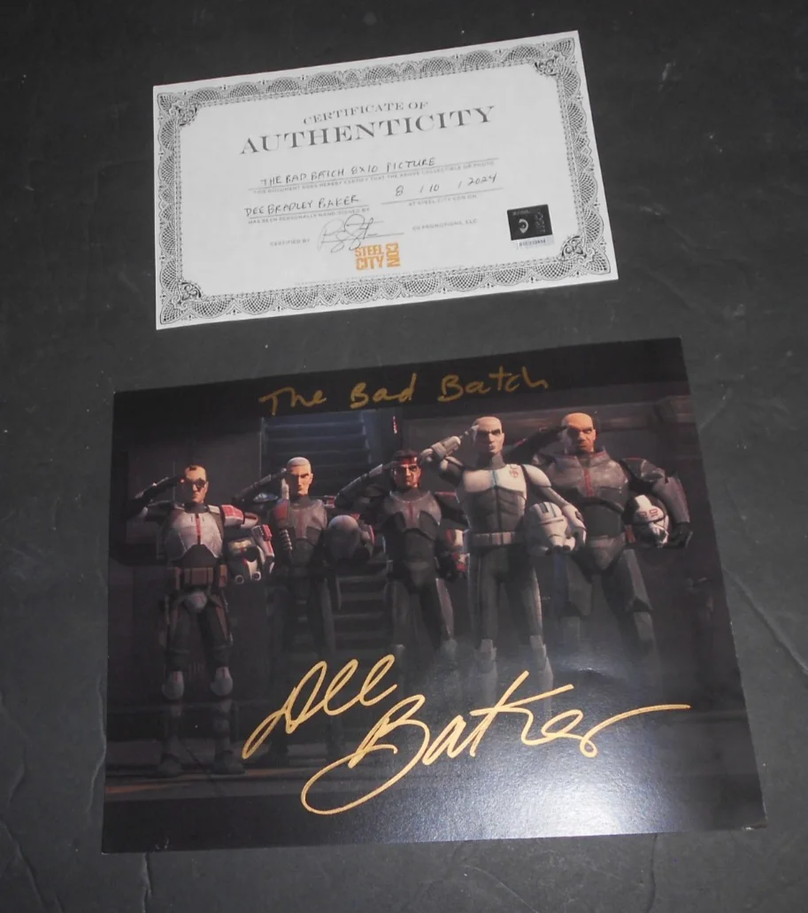 DEE BAKER — AUTOGRAPH PHOTO OF BAD BATCH SIGNED BY DEE BAKER WITH COA 8 X 10 TV SERIES LOOK, image 2