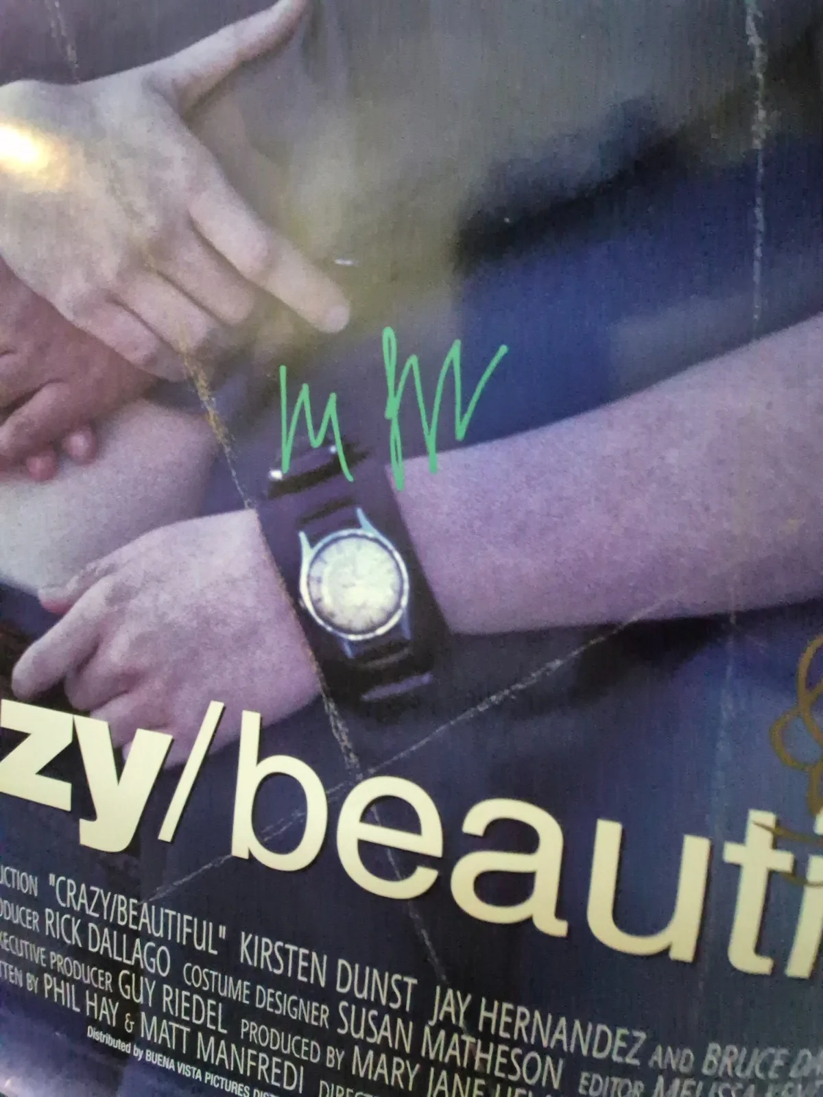 SEE BELOW — CRAZY BEAUTIFUL -1-SHEET MOVIE POSTER-w/COA CAST SIGNED ekim, изображение 4