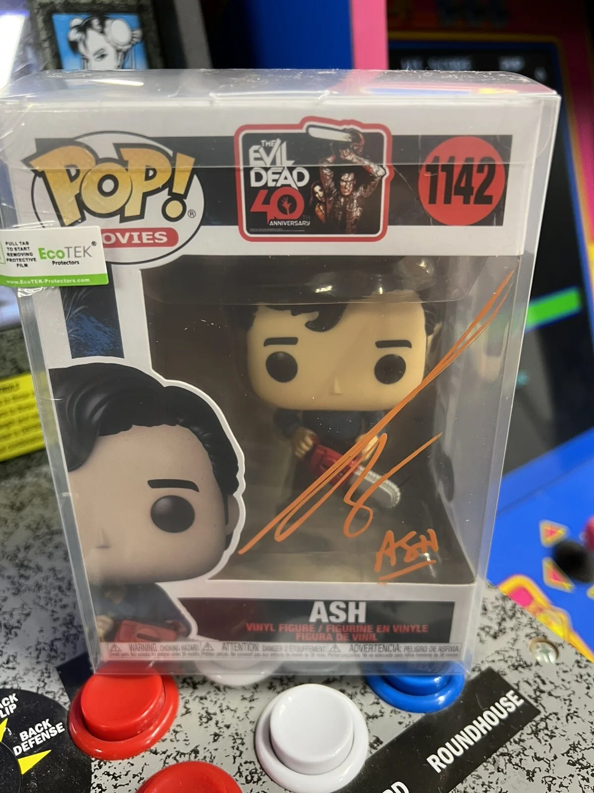 BRUCE CAMPBELL — Bruce Campbell Signed Autographed Funko Pop 1142 Ash Evil Dead BAS COA "Groovy", image 5