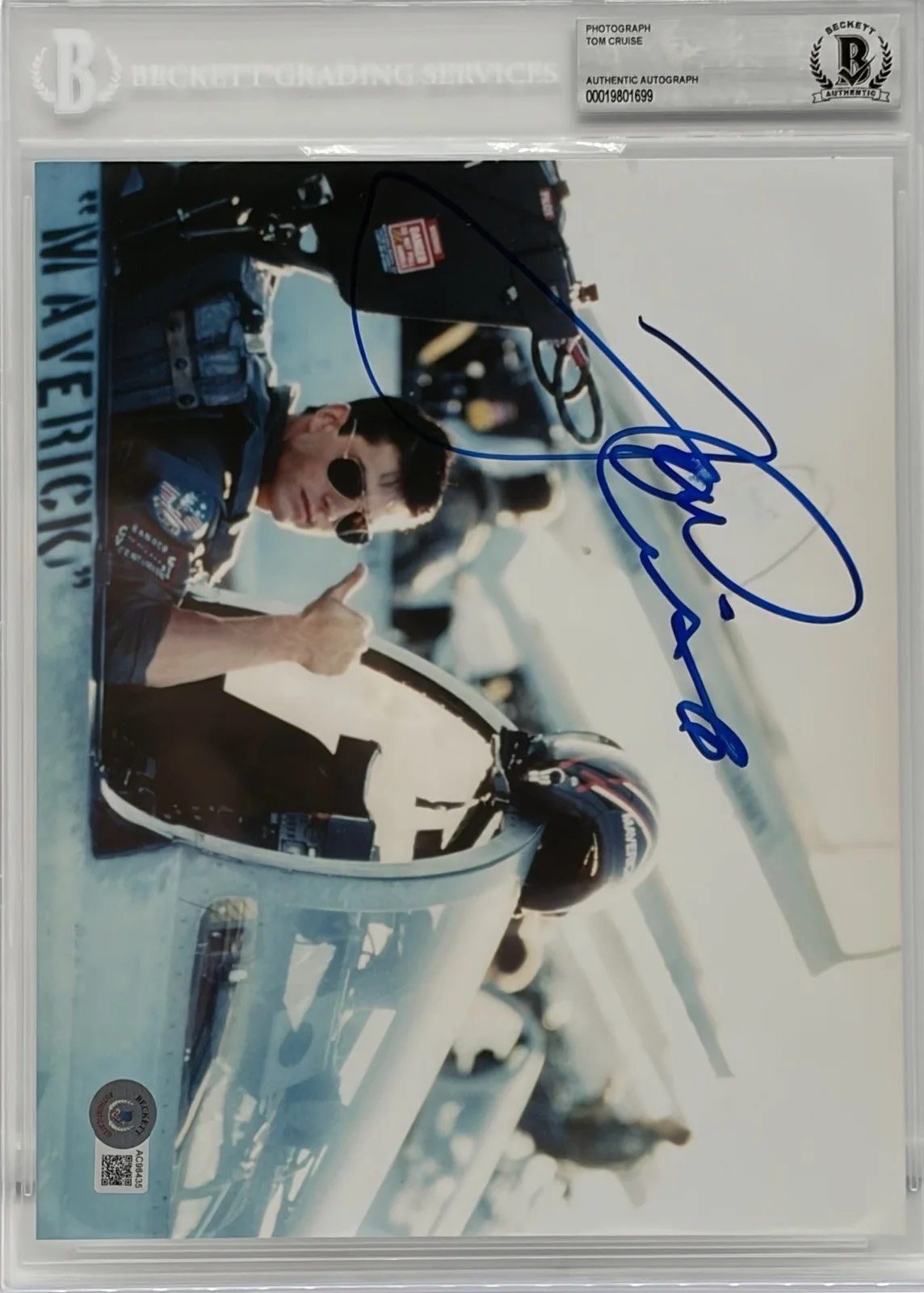 Tom Cruise — Tom Cruise Top Gun Signed 8x10 Photo Beckett Encapsulated Autograph, изображение 2