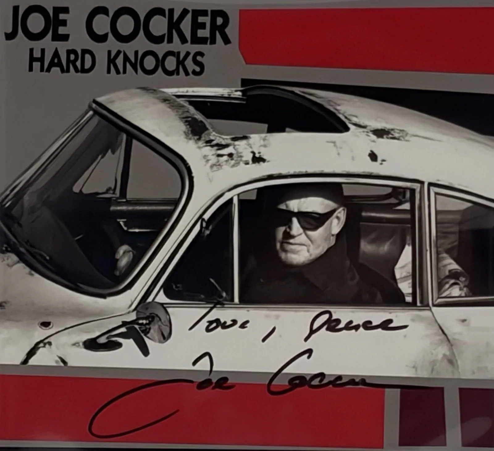 JOE COCKER Signed Hard Knocks CD Cover BAS Beckett Encapsulated Autograph, image 2