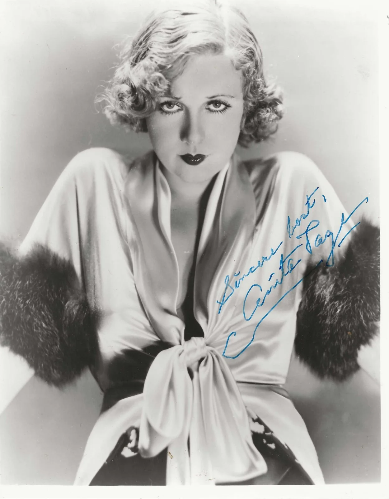 Anita Page — Anita Page Signed Photo Silent/Sound FIlm Star "Hollywood Review Of 1929"