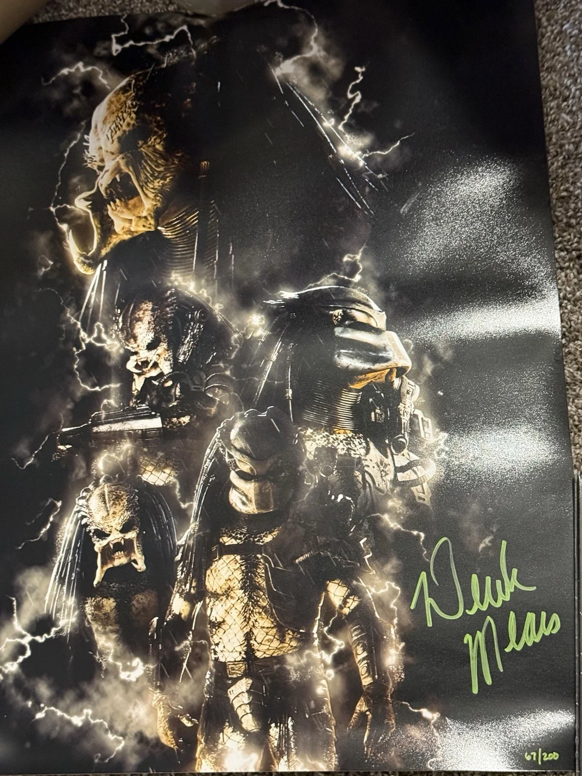 Derek Mears — Bam Box 67/200 Derek Mears Signed 16x20 Art Print Photo Poster Predators, изображение 4