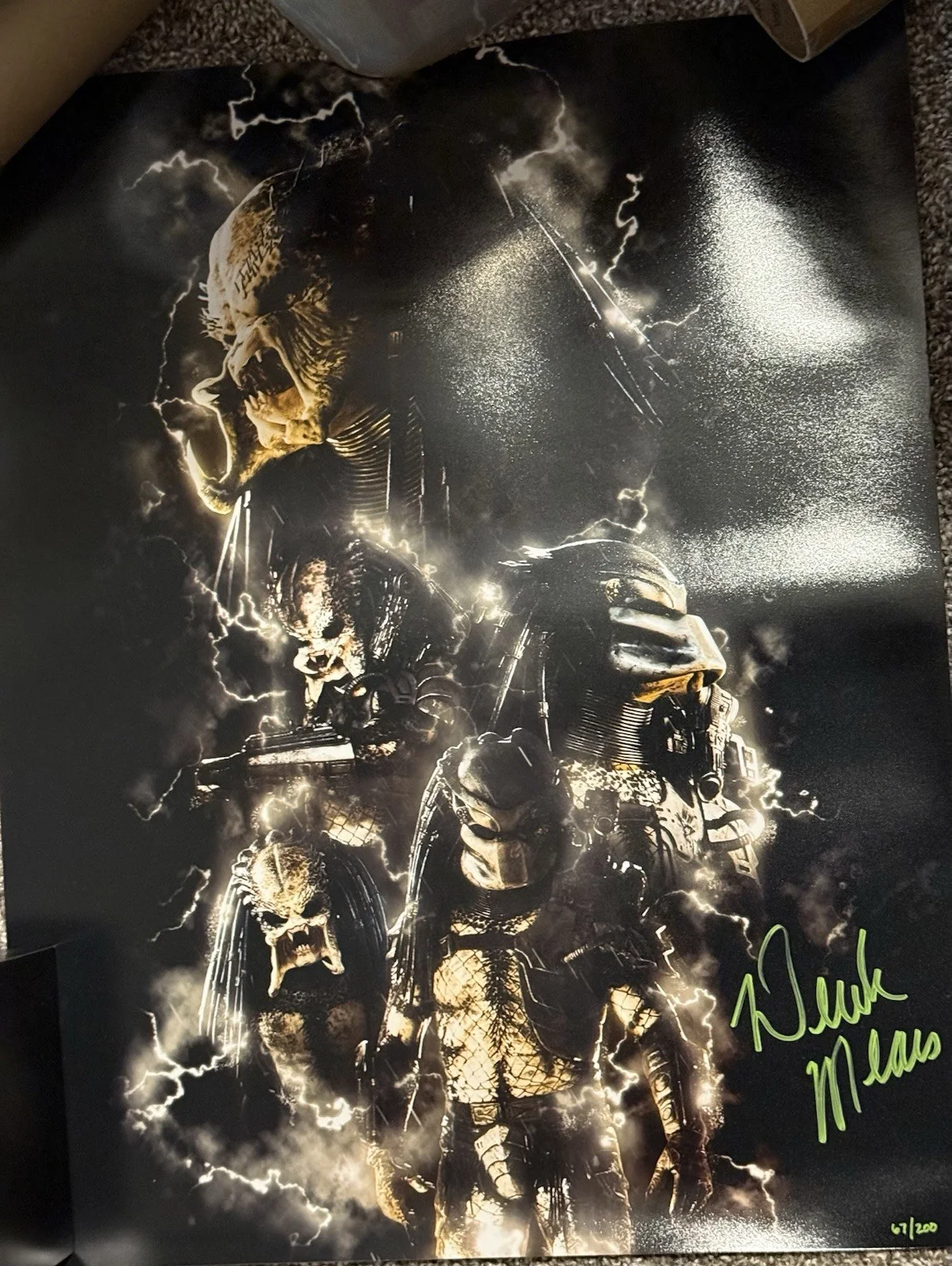 Derek Mears — Bam Box 67/200 Derek Mears Signed 16x20 Art Print Photo Poster Predators, изображение 5