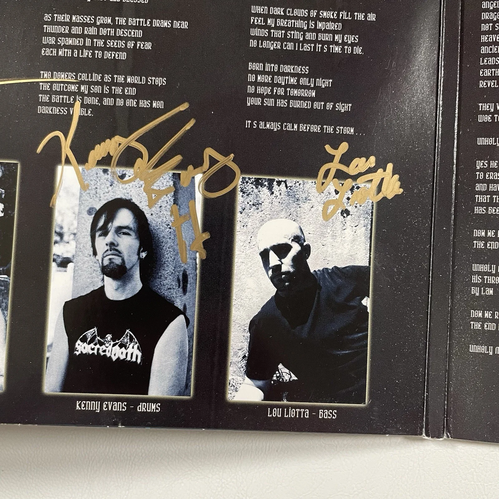 Sacred Oath Darkness Visible Limited Edition Signed Colored Vinyl 2LP Poster, image 3
