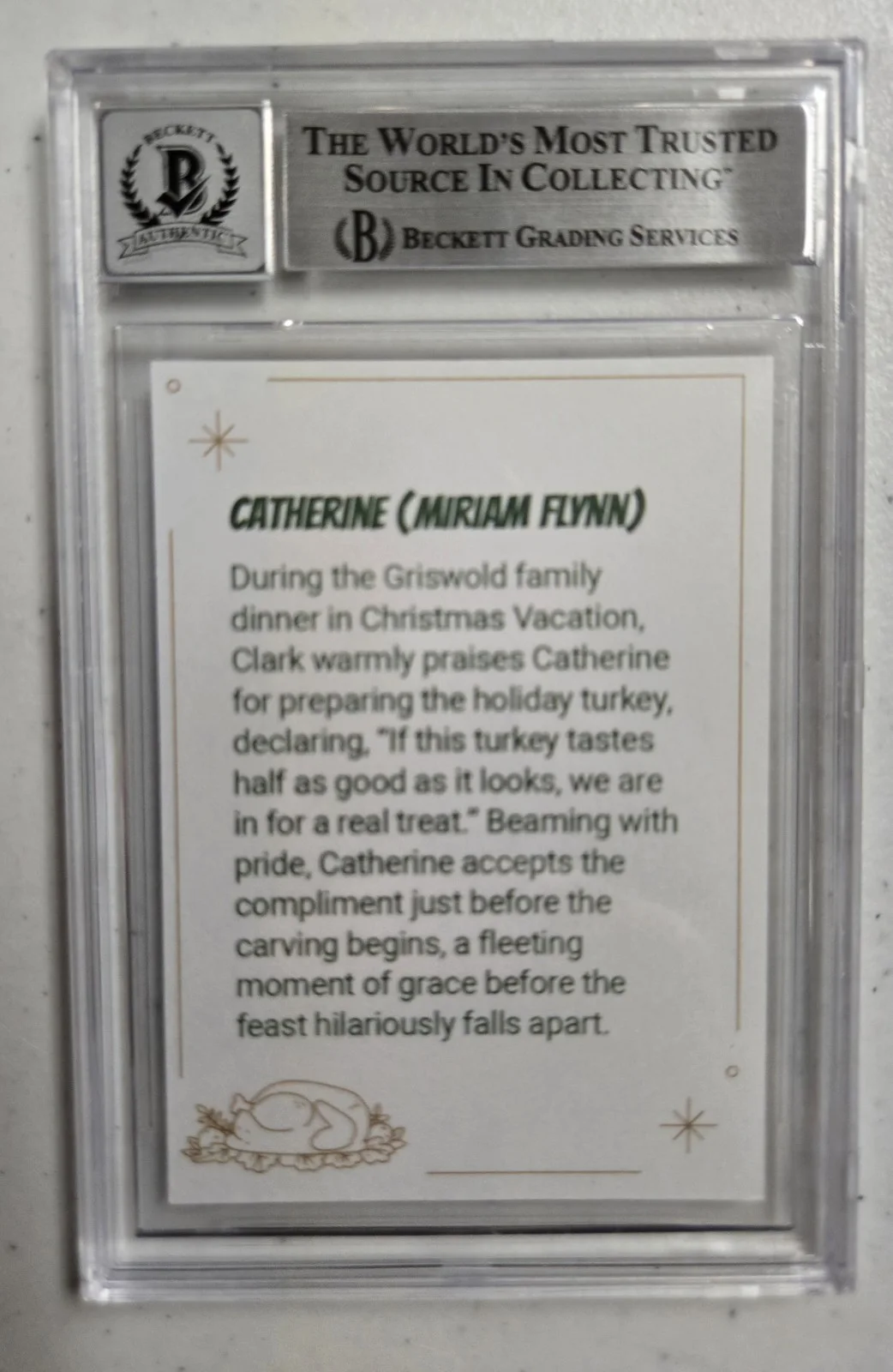 Mariam Flynn — Mariam Flynn Signed Christmas Vacation Custom Trading Card Beckett 10 Auto, изображение 5
