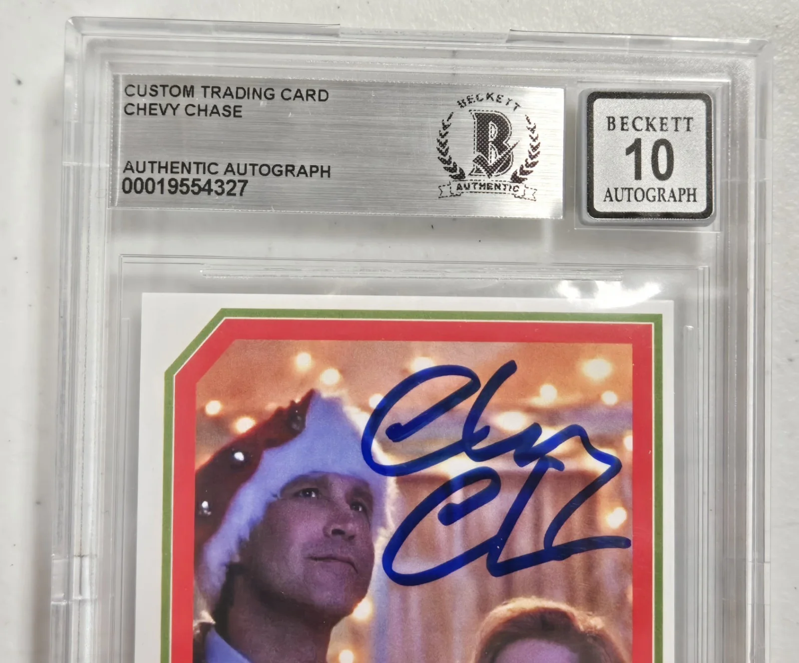 Chevy Chase — Chevy Chase Signed Christmas Vacation Custom Trading Card Beckett 10 Auto, изображение 2