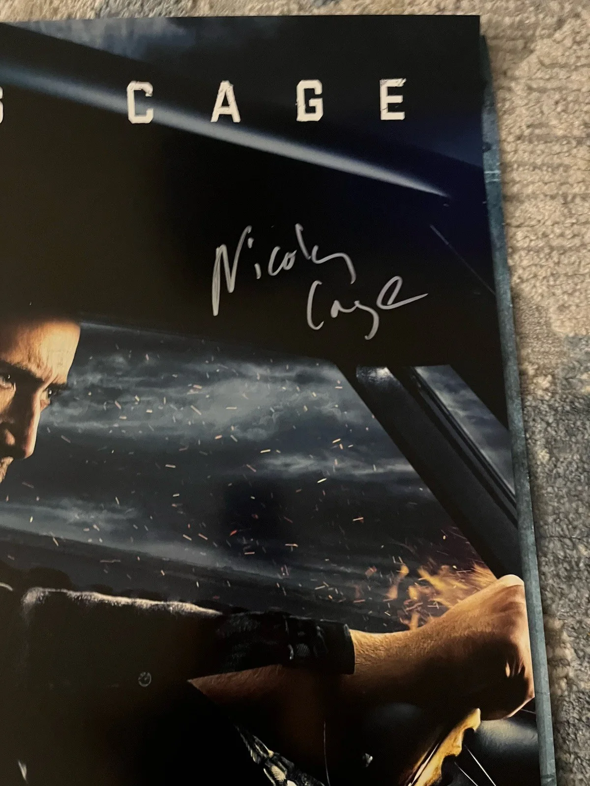 Nicolas Cage — Nicolas Cage Autographed 2011 Drive Angry Original 27x40 Double-Sided Poster, изображение 2