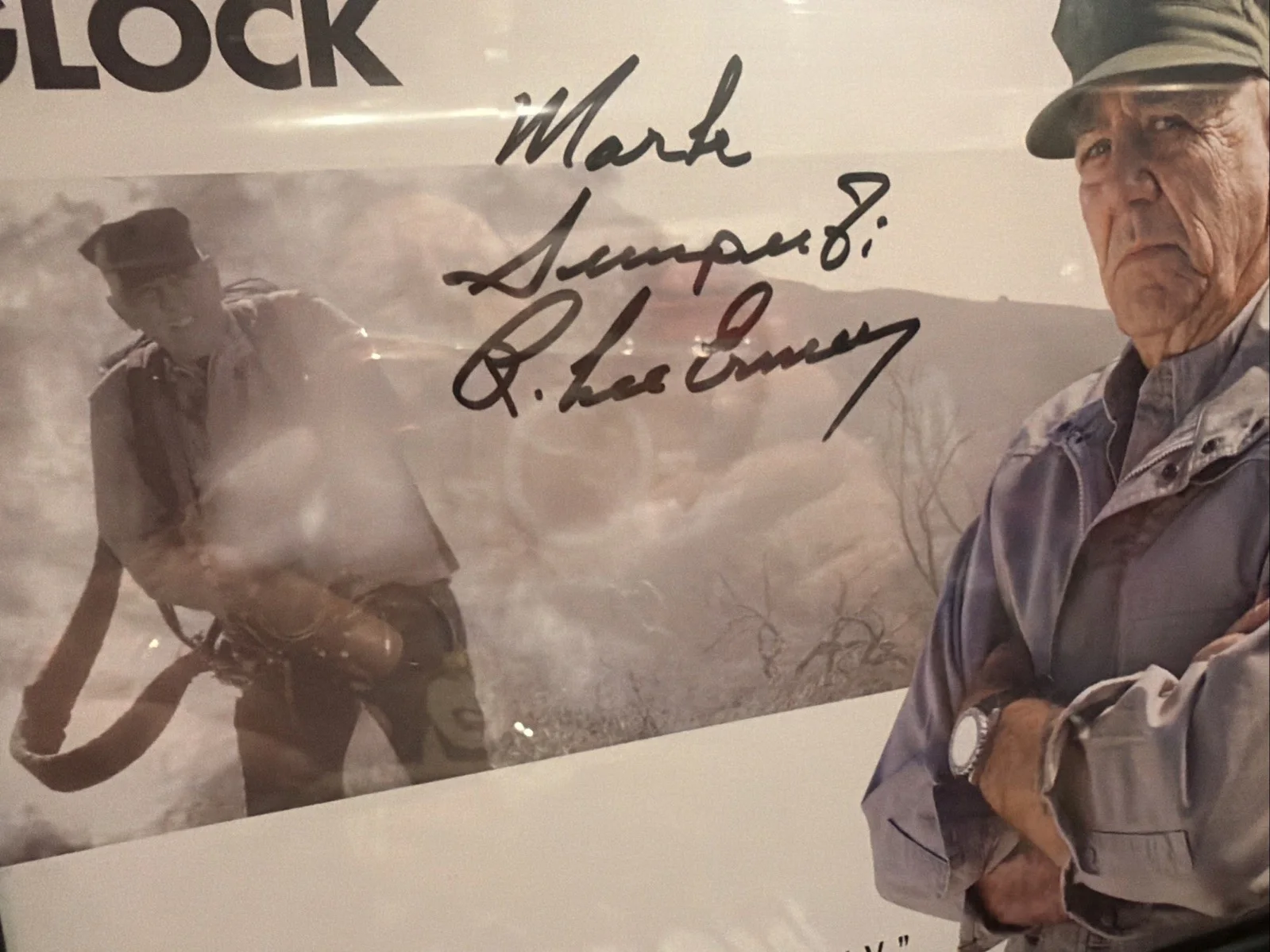 R LEE EMERY — R LEE ERMEY SIGNED PHOTO 8X10 inch Framed Team Glock rare, image 2