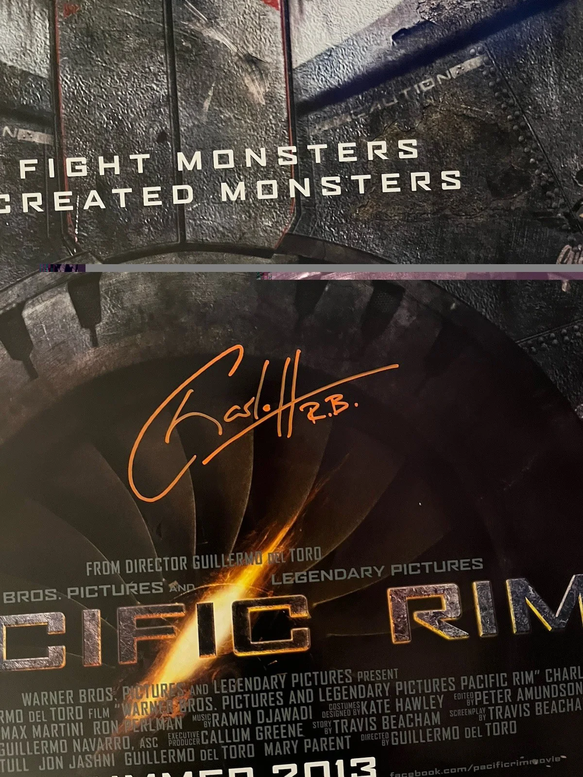 Charlie Hunnam Signed Pacific Rim D/S 27x40, изображение 2