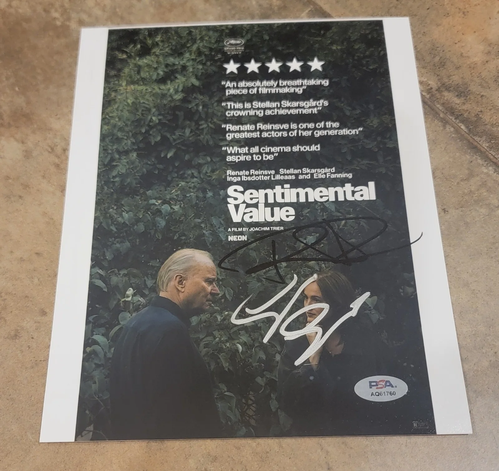Renate Reinsve, Stellan Skarsgård — Stellan Skarsgard Renate Reinsve signed 8x10 photo PSA DNA Sentimental Value