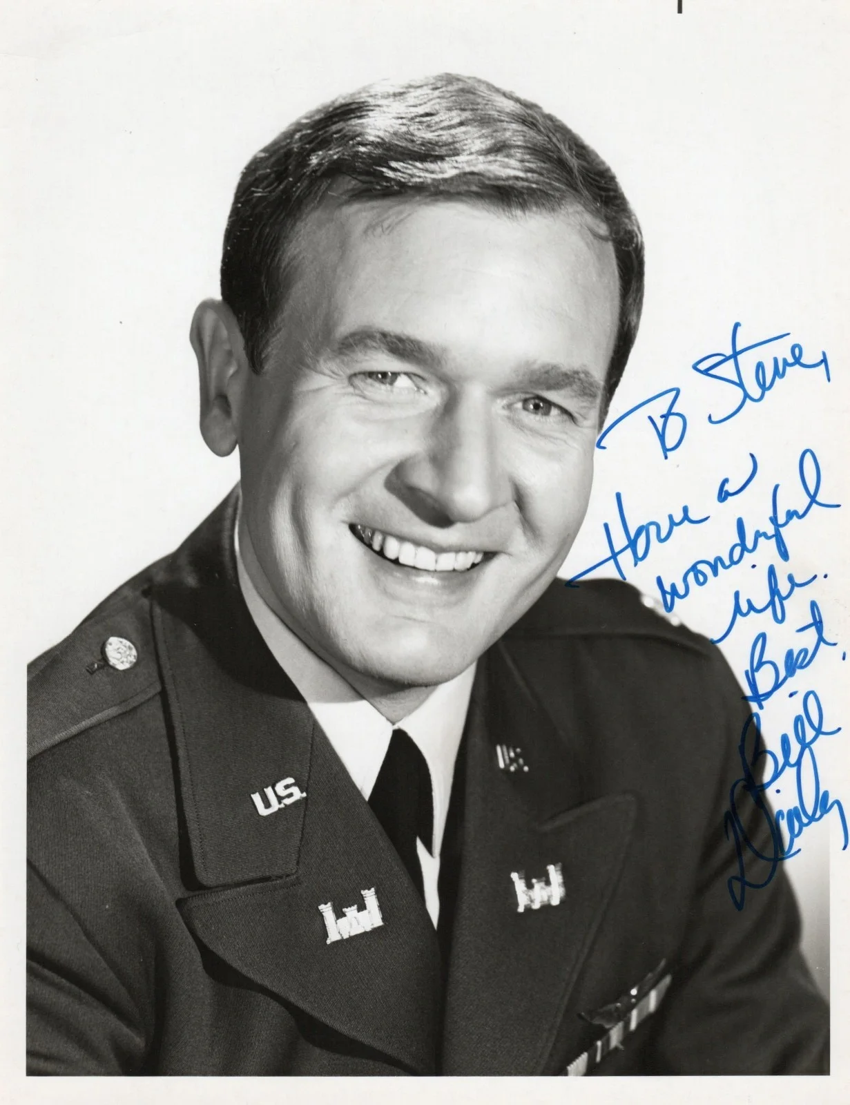 Bill Daily — BILL DAILY Autograph Inscribed Signed 7X9 B&W Photo w/ COA - I DREAM OF JEANNIE