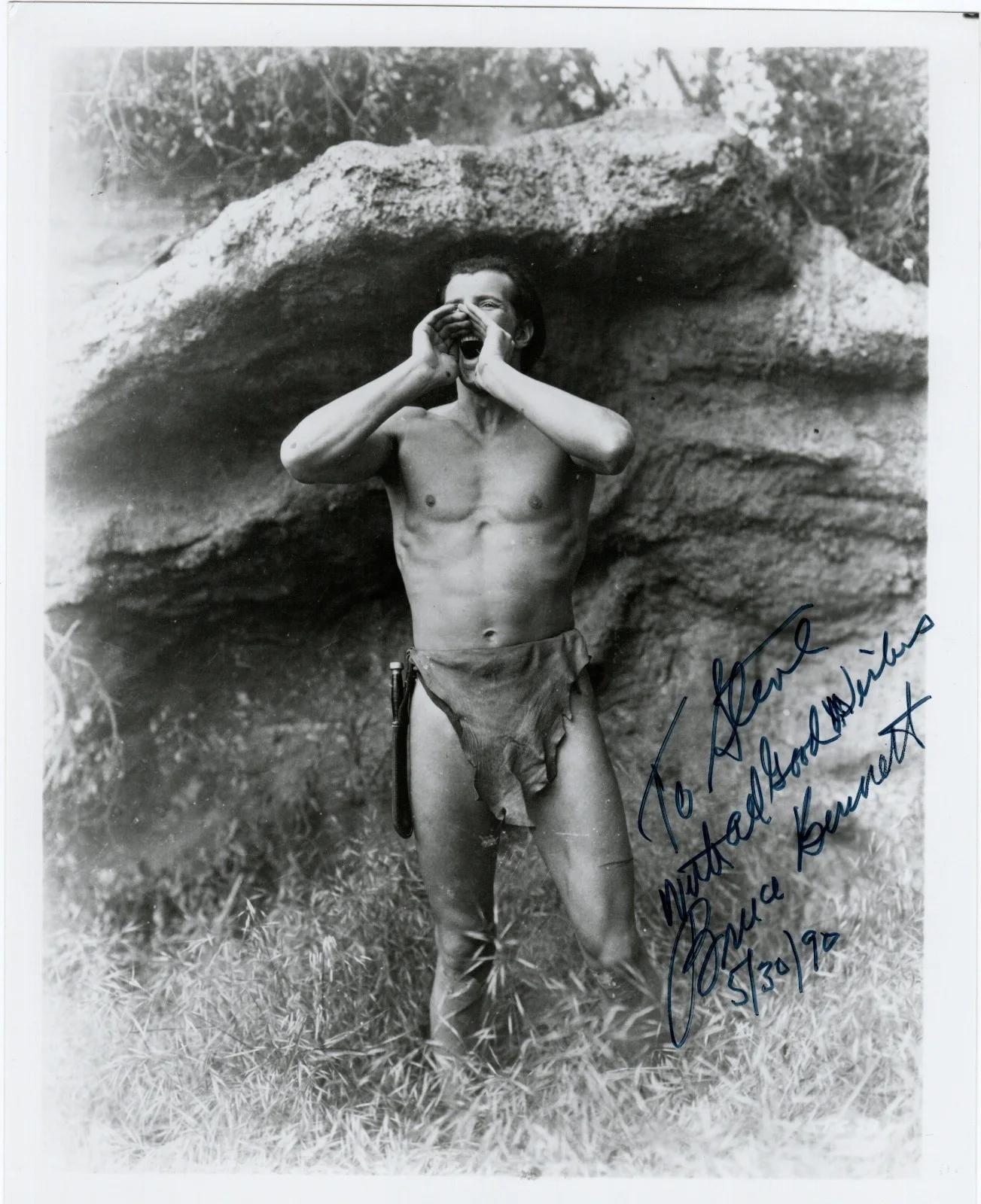 Bruce Bennett — Rare BRUCE BENNETT Autograph Inscribed Signed TARZAN 8X10 B&W Photo w/ COA