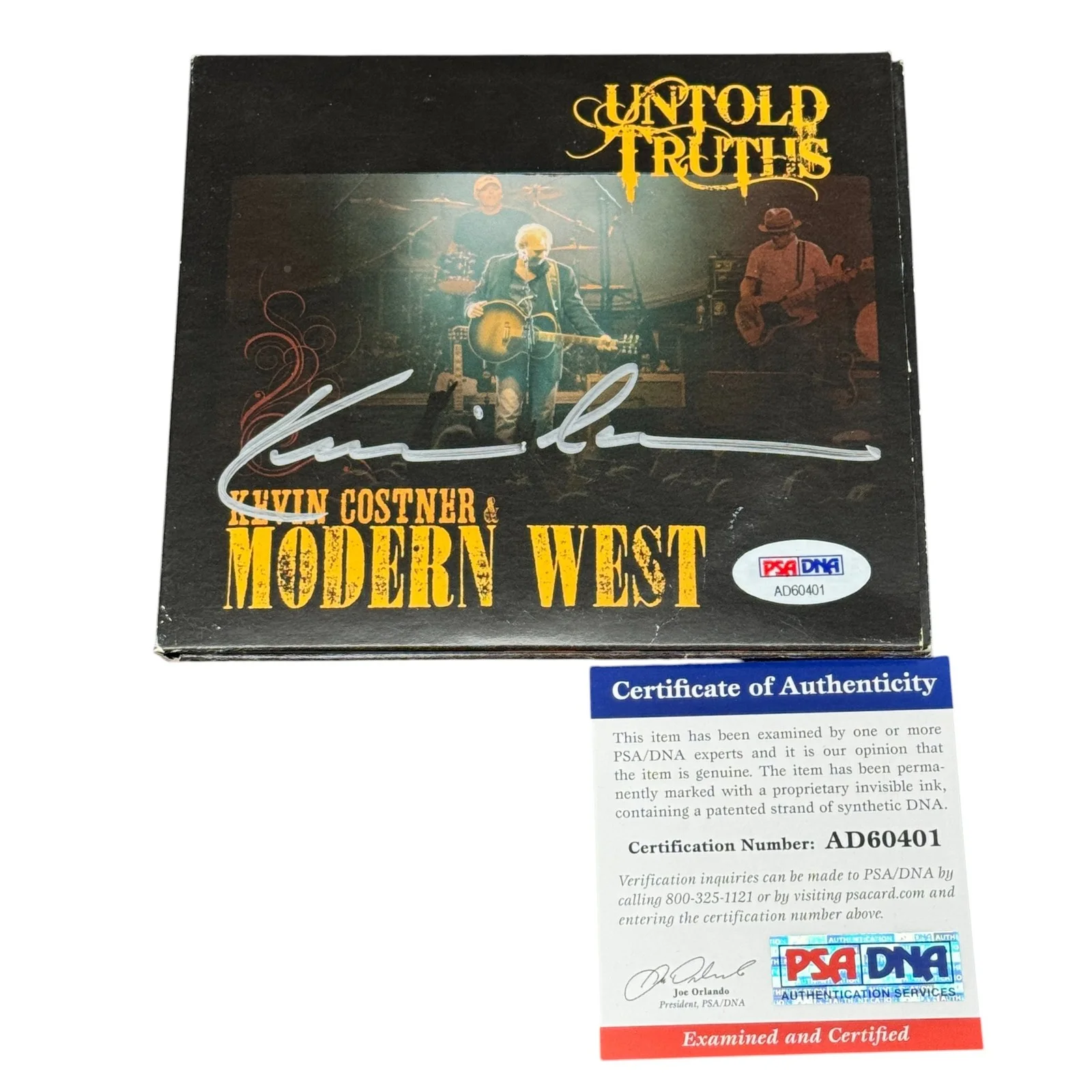 Kevin Costner — Kevin Costner & Modern West SignedCD Cover - PSA/DNA Certified Autograph - COA, изображение 2