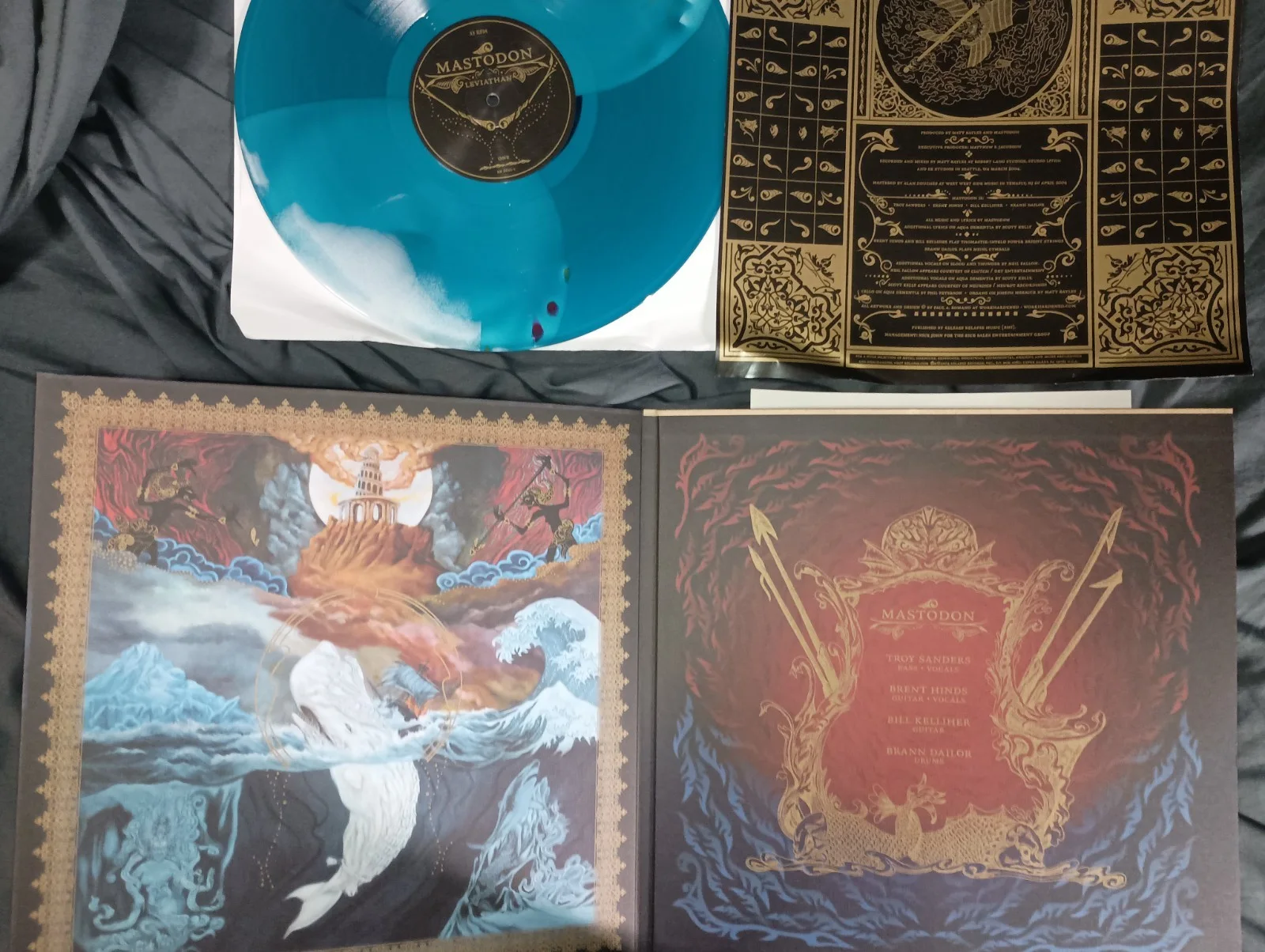 Mastodon SIGNED Leviathan 12" Vinyl Album LP Gatefold Brent Hinds JSA LOA, изображение 3