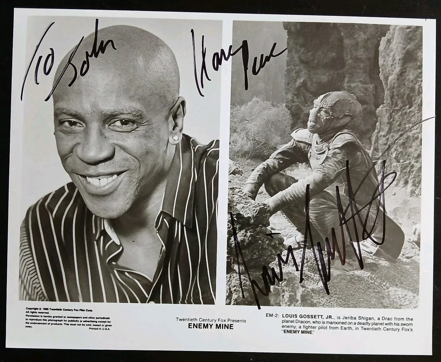louis gossett Jr — louis gossett jr signed 10x8 enemy mine photo an officer and a gentleman