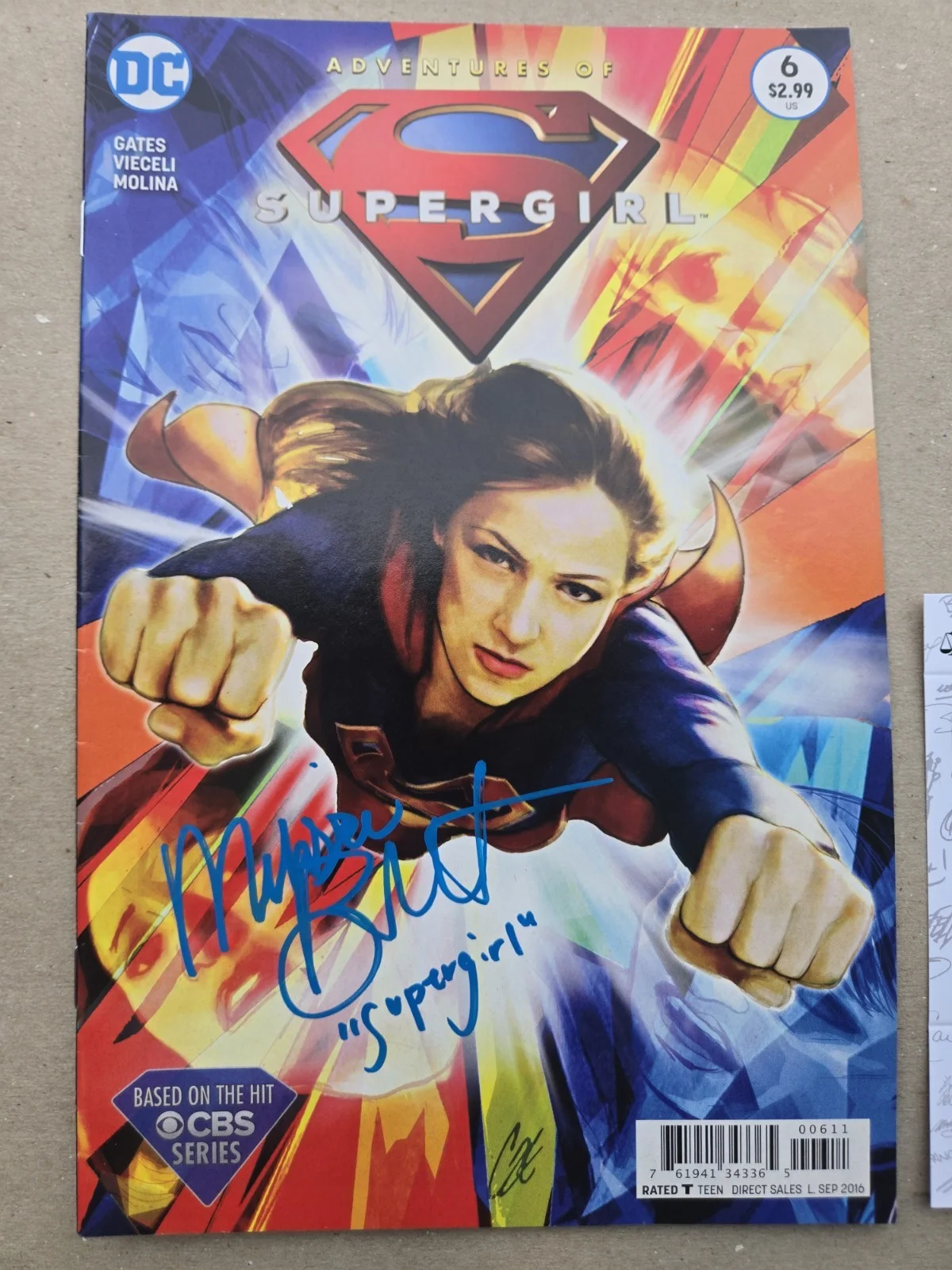 Melissa Benoist — Melissa Benoist SIGNED Adventures of Supergirl Comic #6 Variant Cover! JSA COA