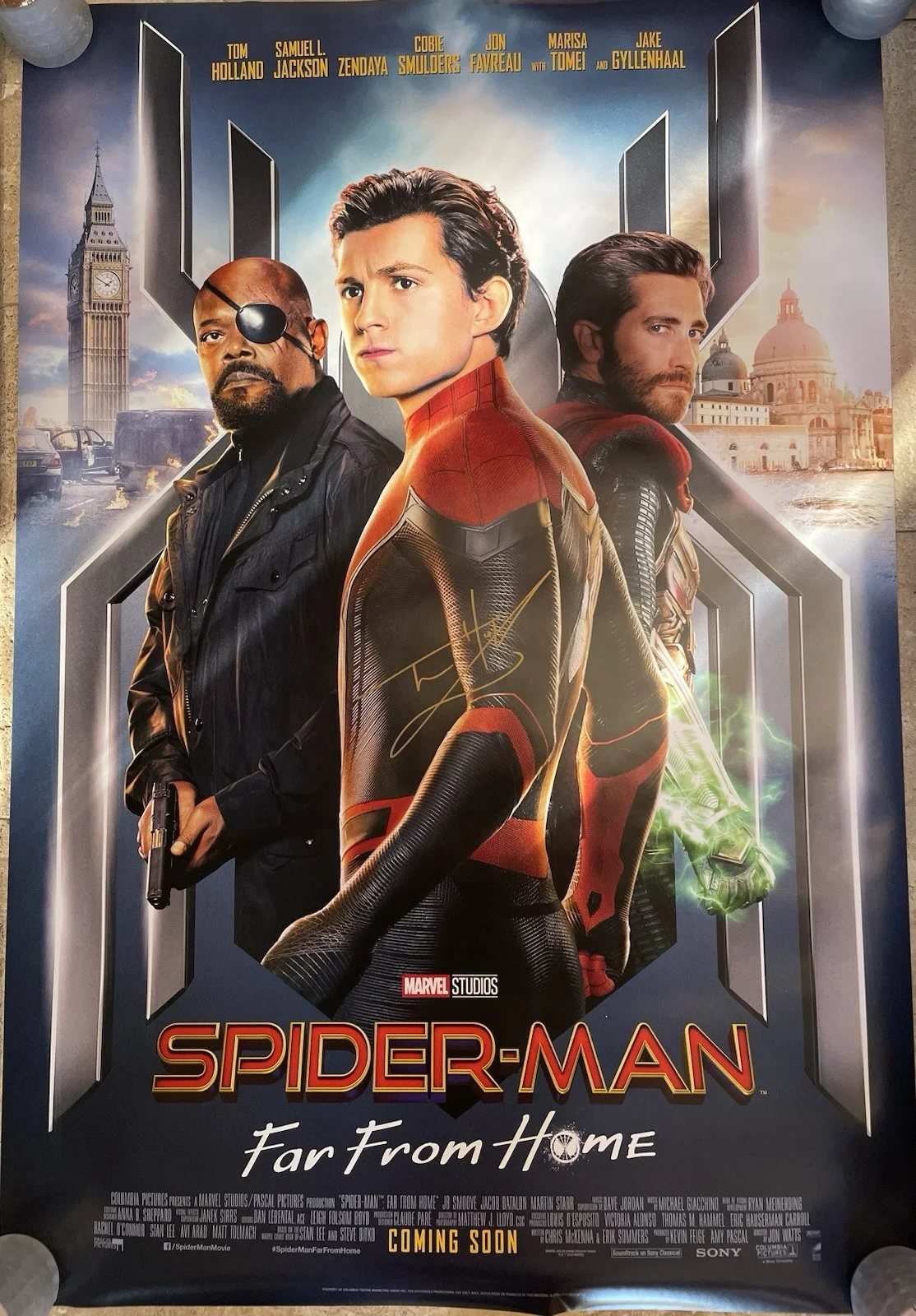 Tom Holland — Tom Holland SIGNED Spider-Man: Far From Home Movie Poster 27x40 COA Autograph