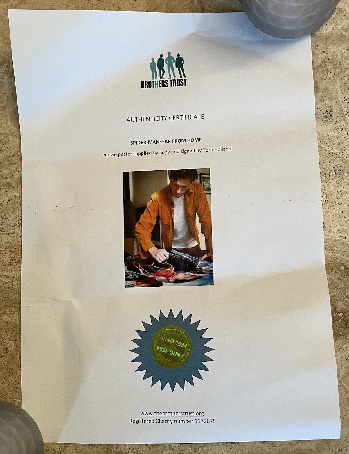 Tom Holland — Tom Holland SIGNED Spider-Man: Far From Home Movie Poster 27x40 COA Autograph, image 5
