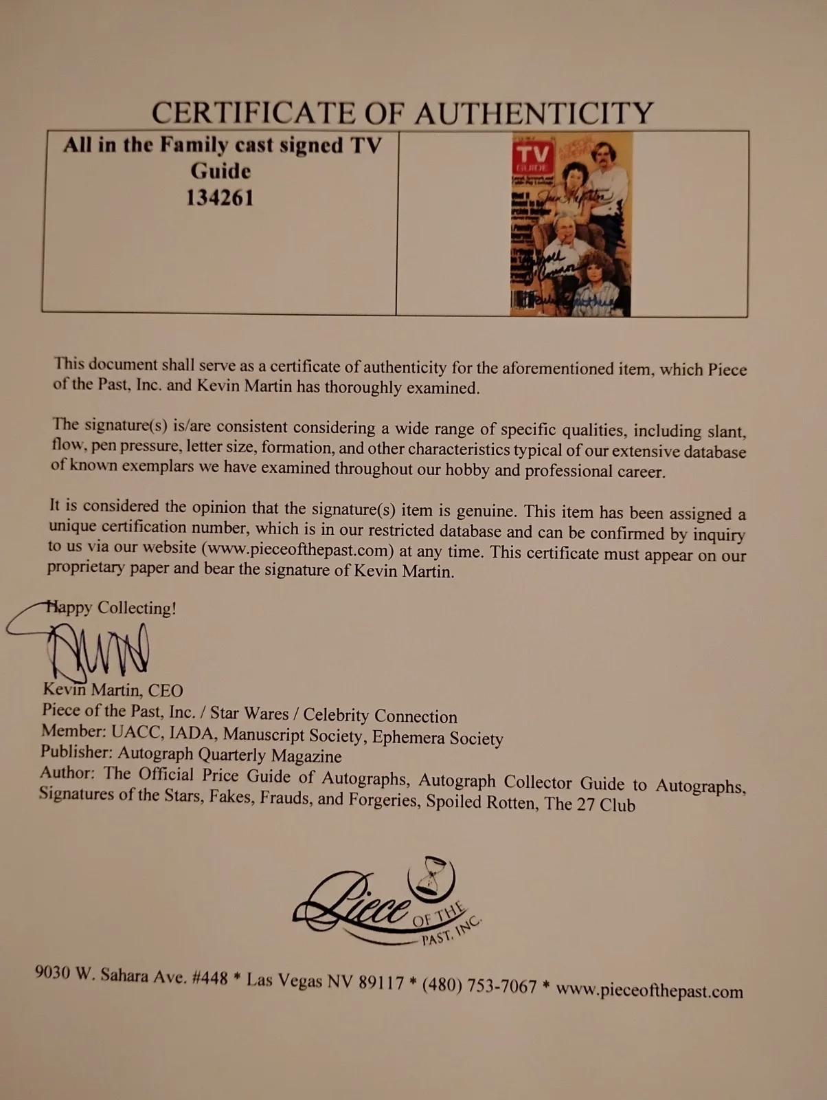 Carroll O'Connor/ Jean Stapleton/Rob Reiner / Sally Struthers — Vintage 1983 Cast Signed TV Guide All In The Family " A Special Farewell" W/COA, изображение 2