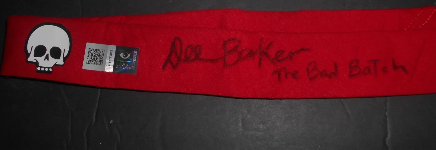 DEE BAKER — BAD BATCH HUNTERS HEAD BAND SIGNED BY DEE BAKER WITH COA STAR WARS AUTHENTIC, image 3