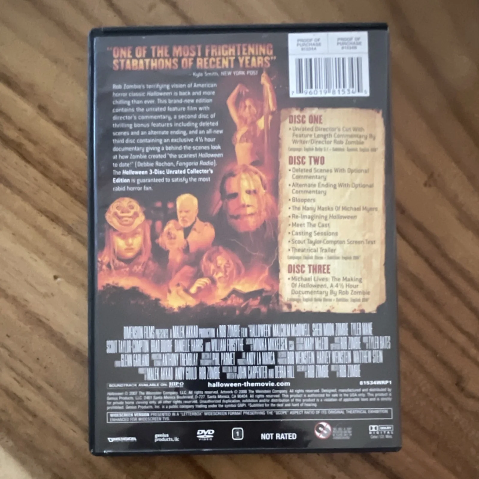 Halloween (2007) 3-Disc Unrated Collector's Edition DVD Signed by Tyler Mane, изображение 2