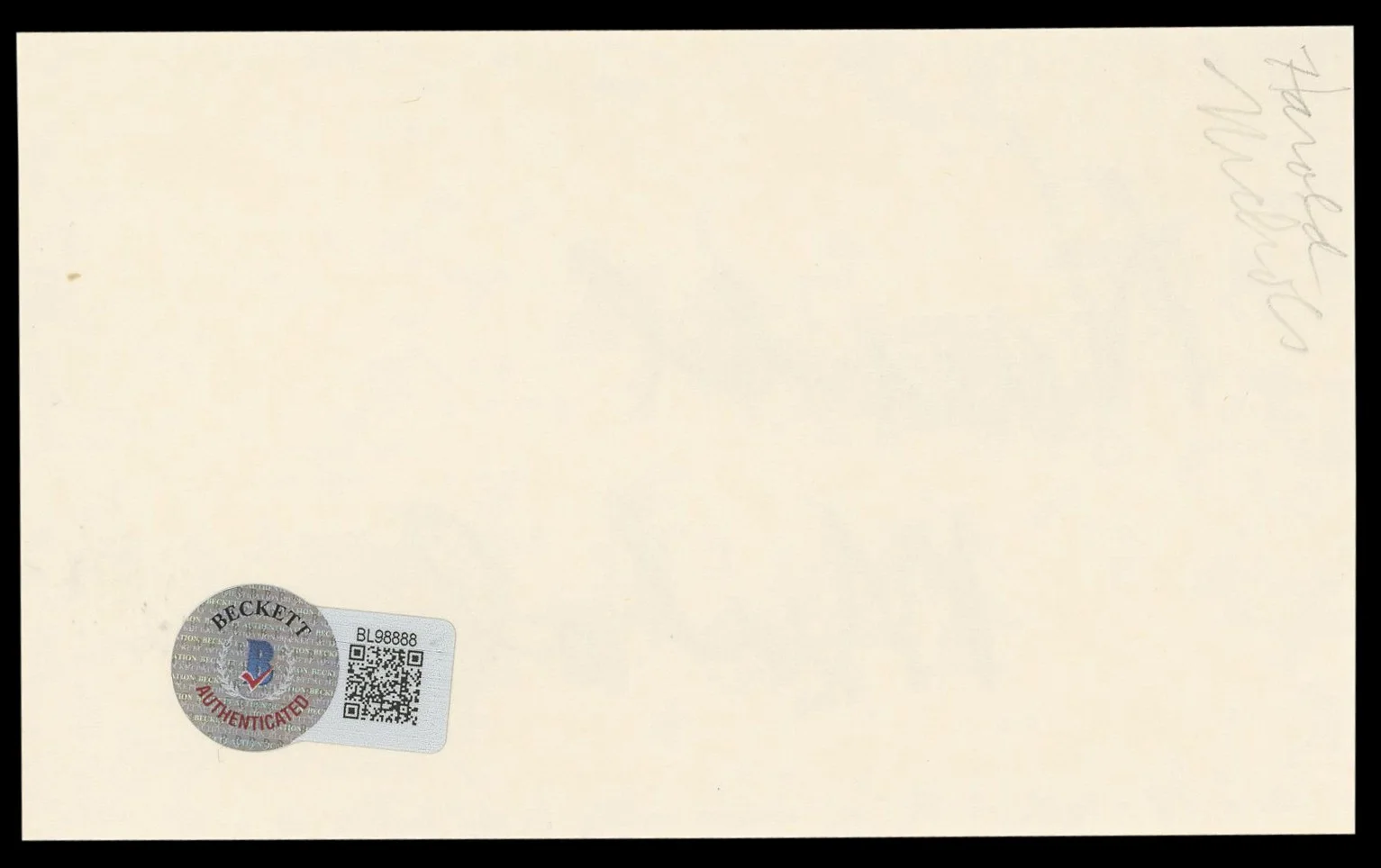Harold Nicholas — Harold Nicholas Down Argentine Way Authentic Signed 3x5 Index Card BAS #BL98888, image 2