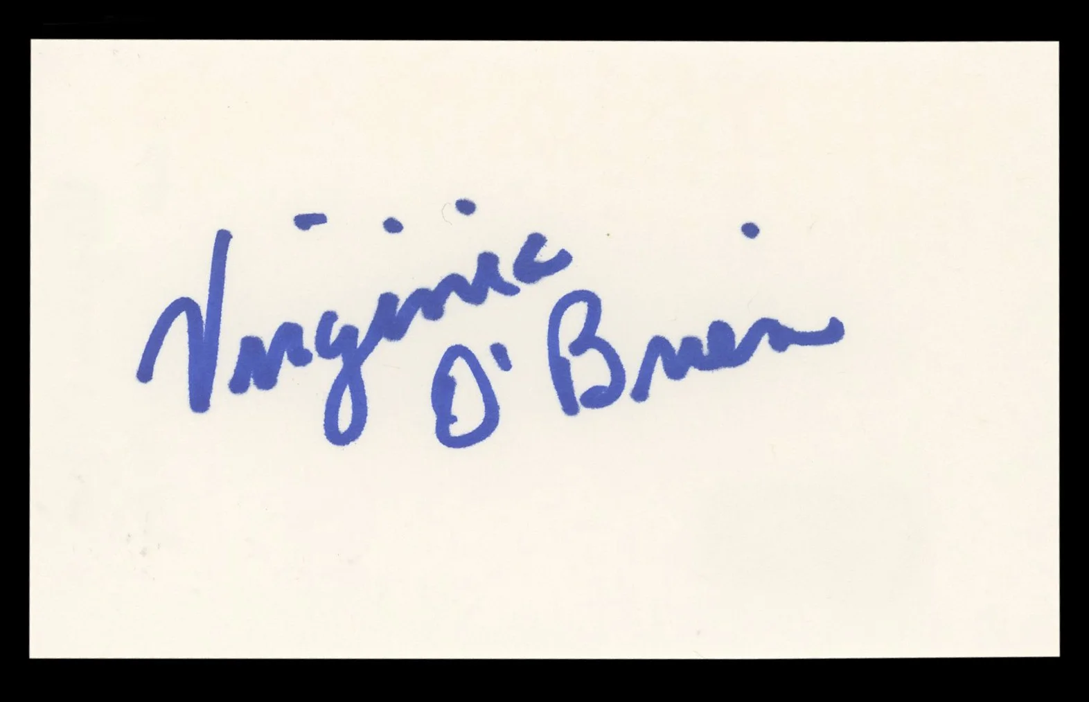 Virginia O'Brien — Virginia O'Brien The Harvey Girls Authentic Signed 3x5 Index Card BAS #BL98838