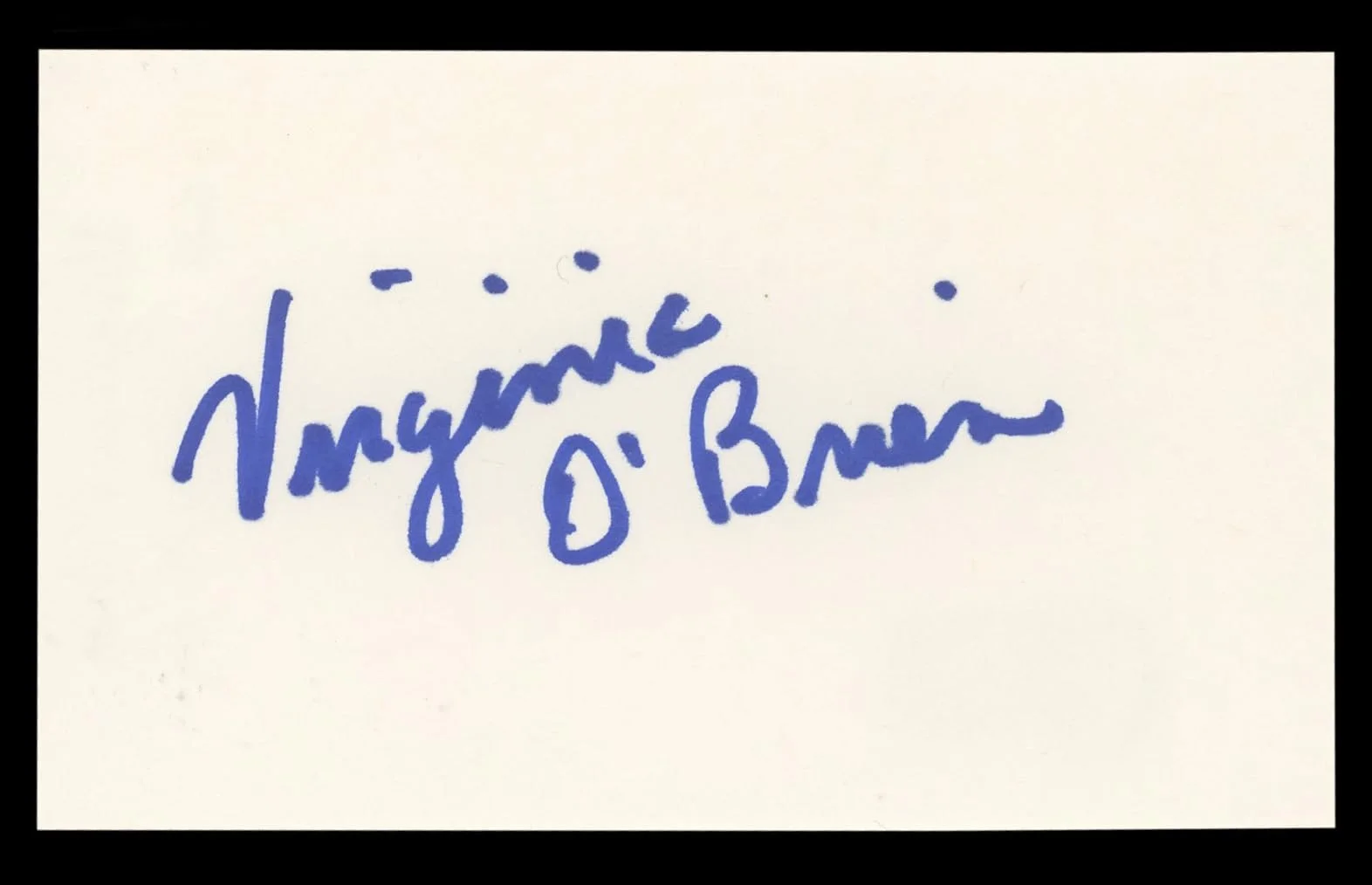 Virginia O'Brien — Virginia O'Brien The Harvey Girls Authentic Signed 3x5 Index Card BAS #BL98838, image 4