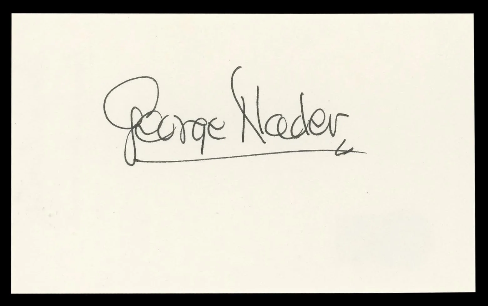 George Nader — George Nader The Female Animal Authentic Signed 3x5 Index Card BAS #BL98820, изображение 4