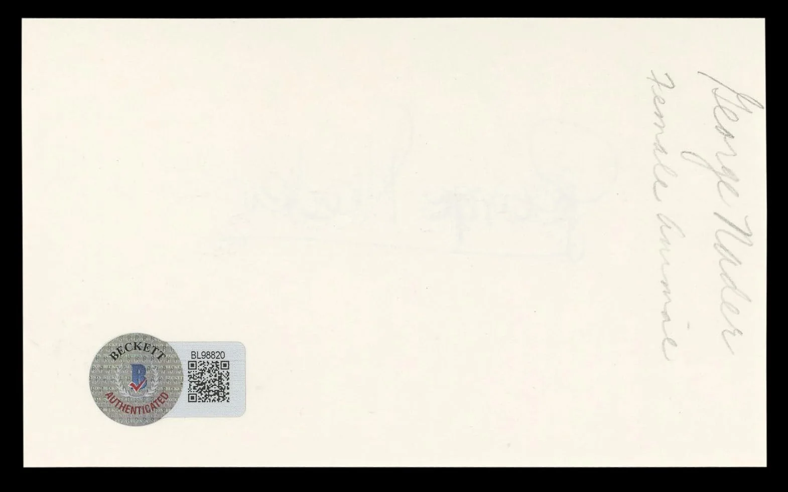 George Nader — George Nader The Female Animal Authentic Signed 3x5 Index Card BAS #BL98820, изображение 5