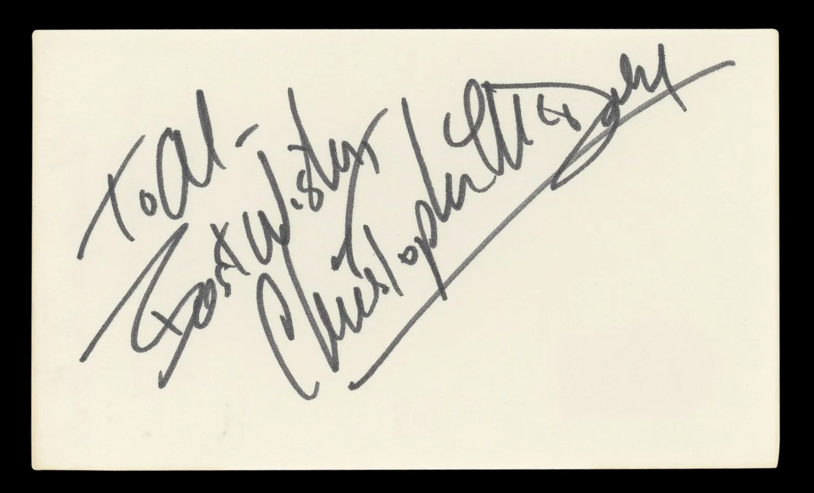 Christopher McDonald — Christopher McDonald Thelma & Louise "To Al" Signed 3x5 Index Card BAS #BL96436