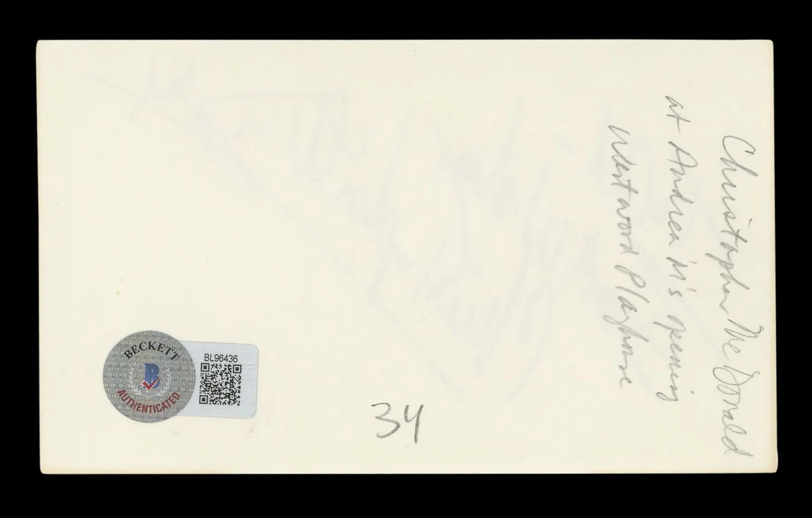 Christopher McDonald — Christopher McDonald Thelma & Louise "To Al" Signed 3x5 Index Card BAS #BL96436, изображение 5