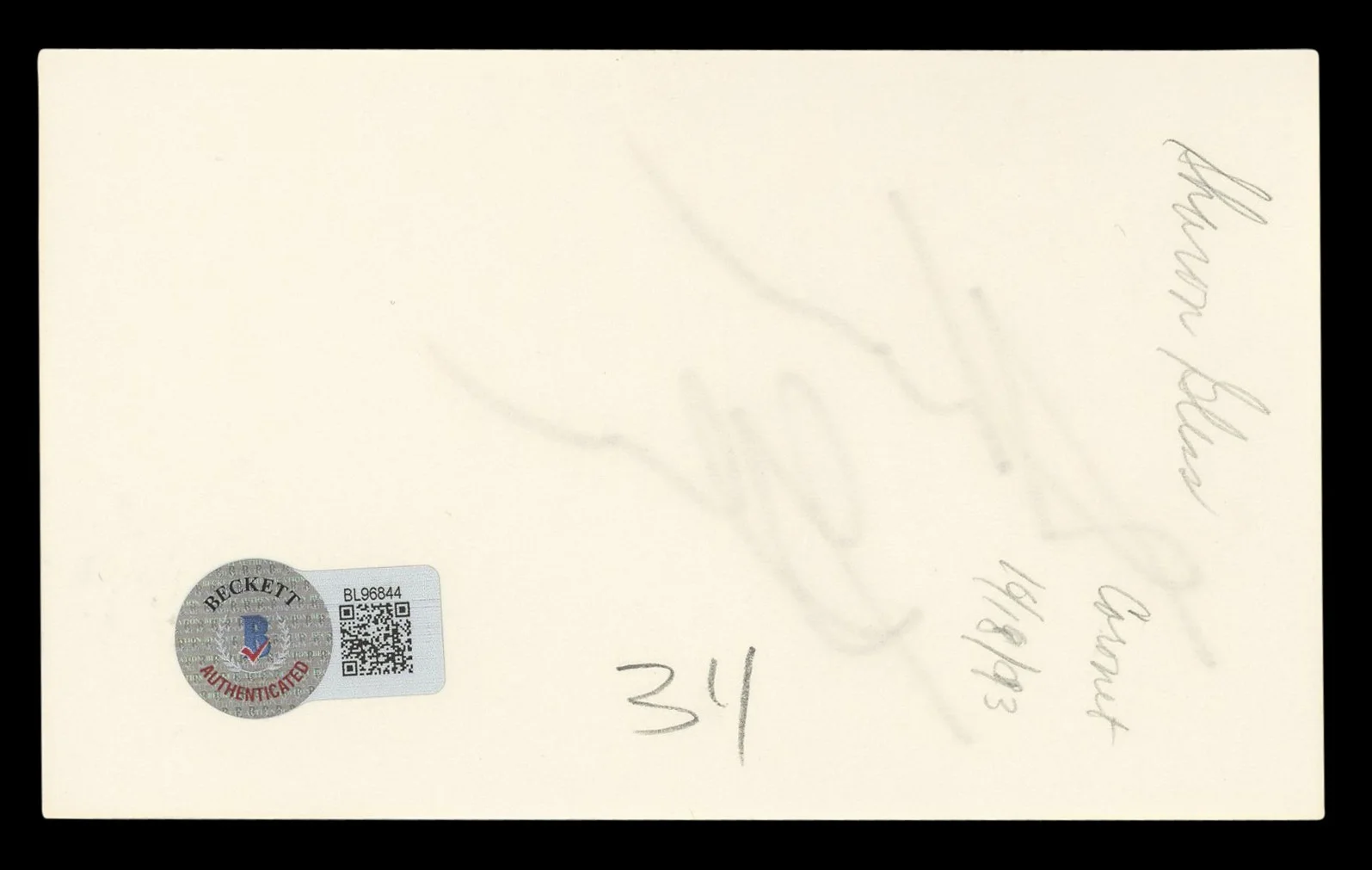 Sharon Gless — Sharon Gless Cagney & Lacey Authentic Signed 3x5 Index Card BAS #BL96844, image 2