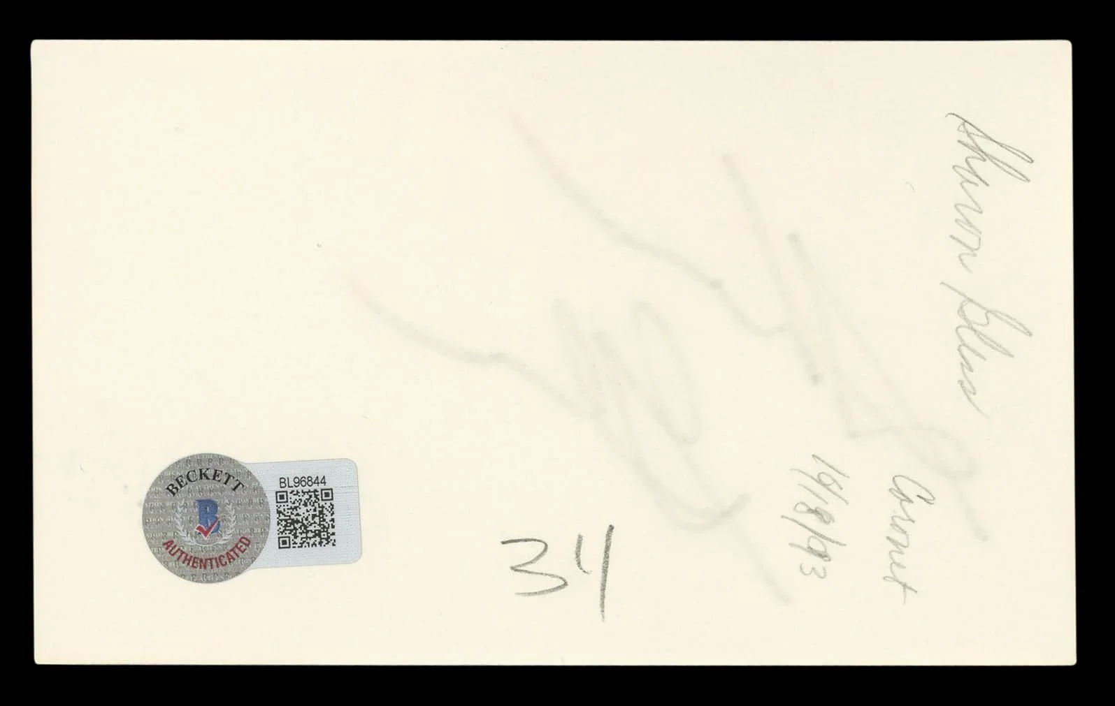 Sharon Gless — Sharon Gless Cagney & Lacey Authentic Signed 3x5 Index Card BAS #BL96844, image 5