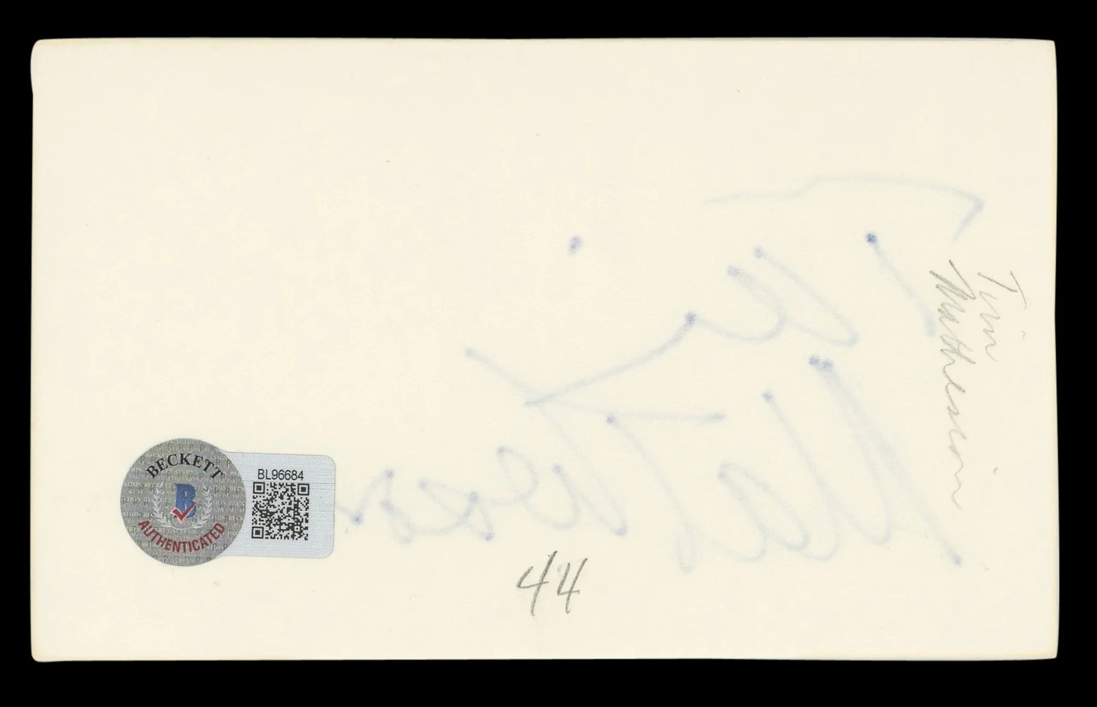 Tim Matheson — Tim Matheson Hart of Dixie Authentic Signed 3x5 Index Card BAS #BL96684, image 2