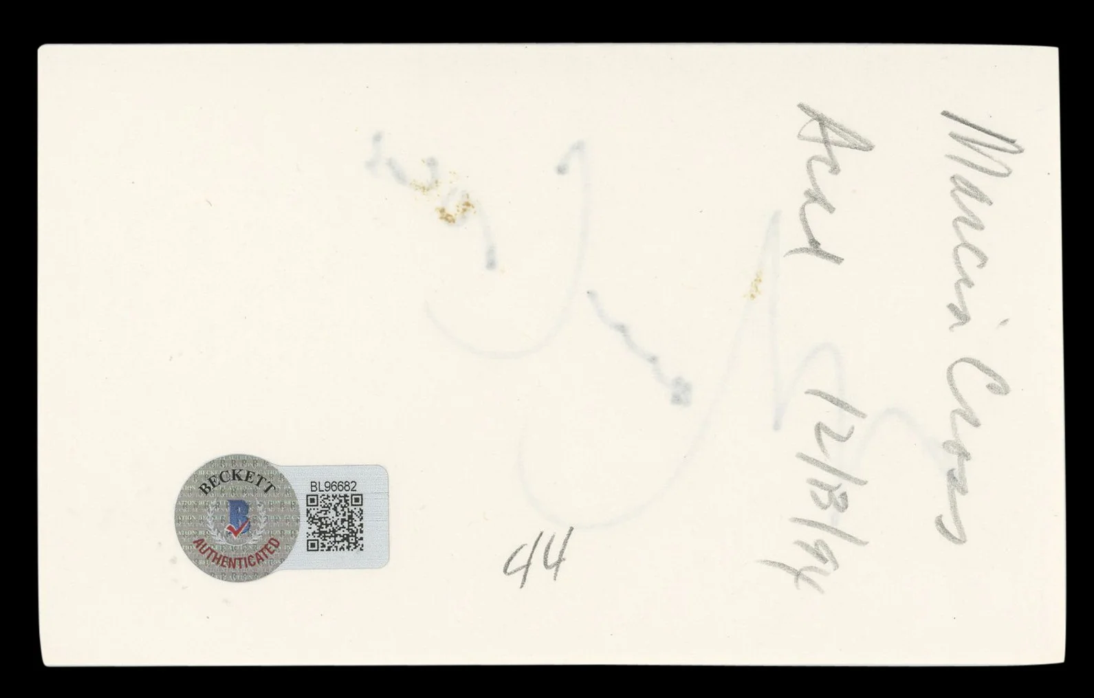 Marcia Cross — Marcia Cross Desperate Housewives Authentic Signed 3x5 Index Card BAS #BL96682, изображение 2