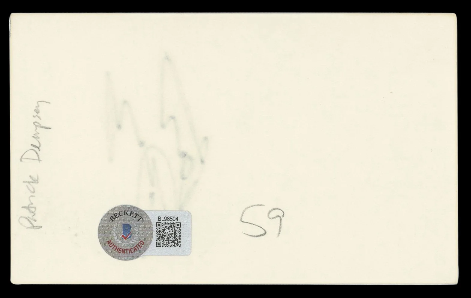 Patrick Dempsey — Patrick Dempsey Grey's Anatomy Authentic Signed 3x5 Index Card BAS #BL98504, image 2