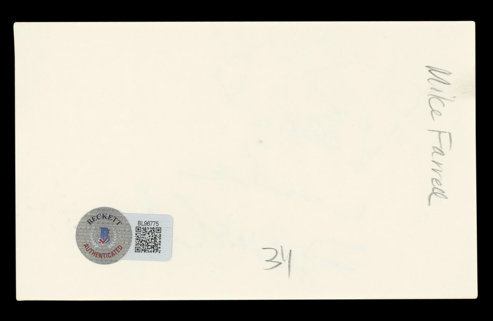 Mike Farrell — Mike Farrell M*A*S*H "Peace!" Authentic Signed 3x5 Index Card BAS #BL96775, image 2