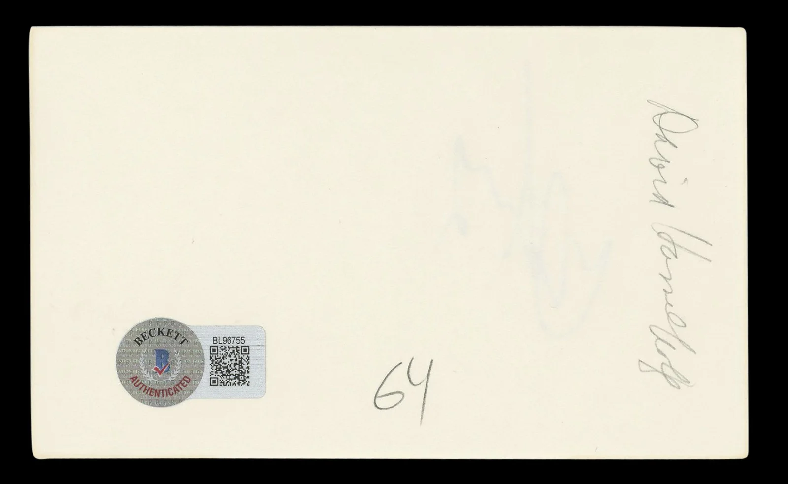 David Hasselhoff — David Hasselhoff Knight Rider Authentic Signed 3x5 Index Card BAS #BL96755, image 2