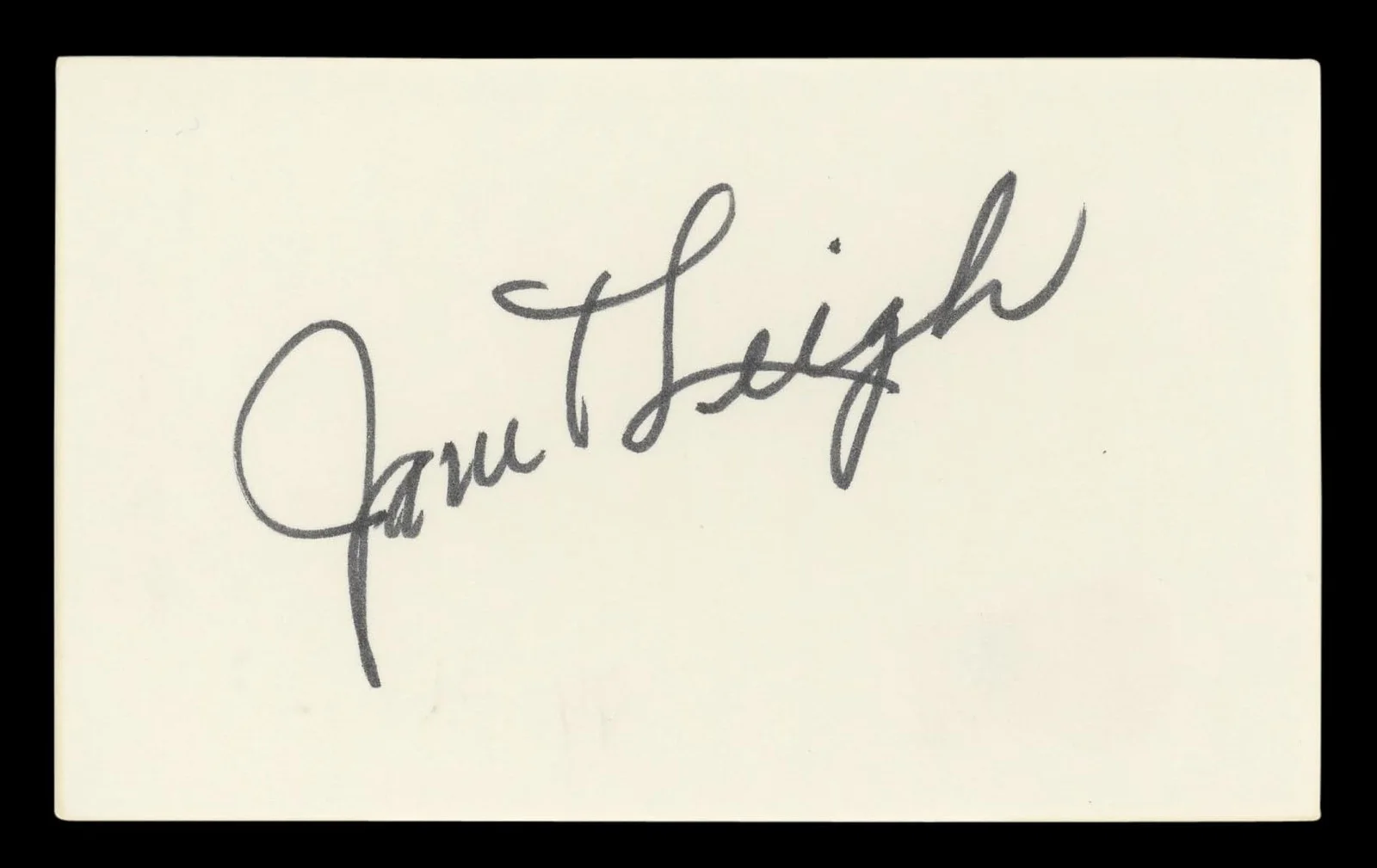 Janet Leigh — Janet Leigh Psycho Authentic Signed 3x5 Index Card Autographed BAS #BL96428, image 4