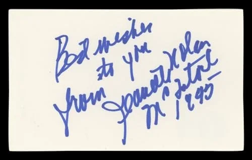 Jeanette Nolan — Jeanette Nolan Man Who Shot Liberty Valance Signed 3x5 Index Card BAS #BL98796, image 3