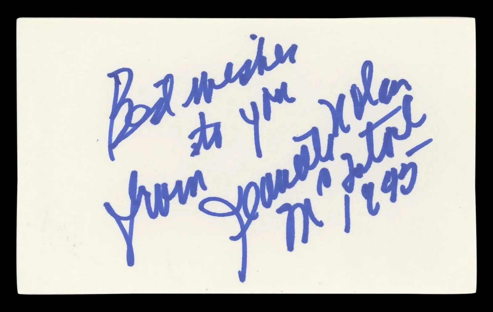 Jeanette Nolan — Jeanette Nolan Man Who Shot Liberty Valance Signed 3x5 Index Card BAS #BL98796, image 4