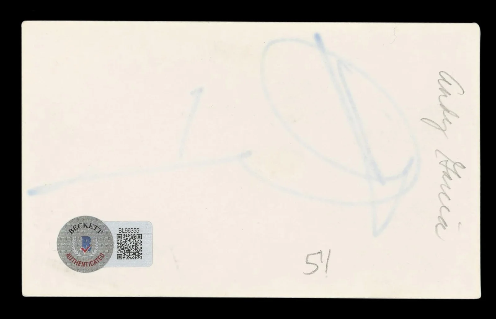 Andy Garcia — Andy Garcia The Untouchables Authentic Signed 3x5 Index Card BAS #BL96355, image 5