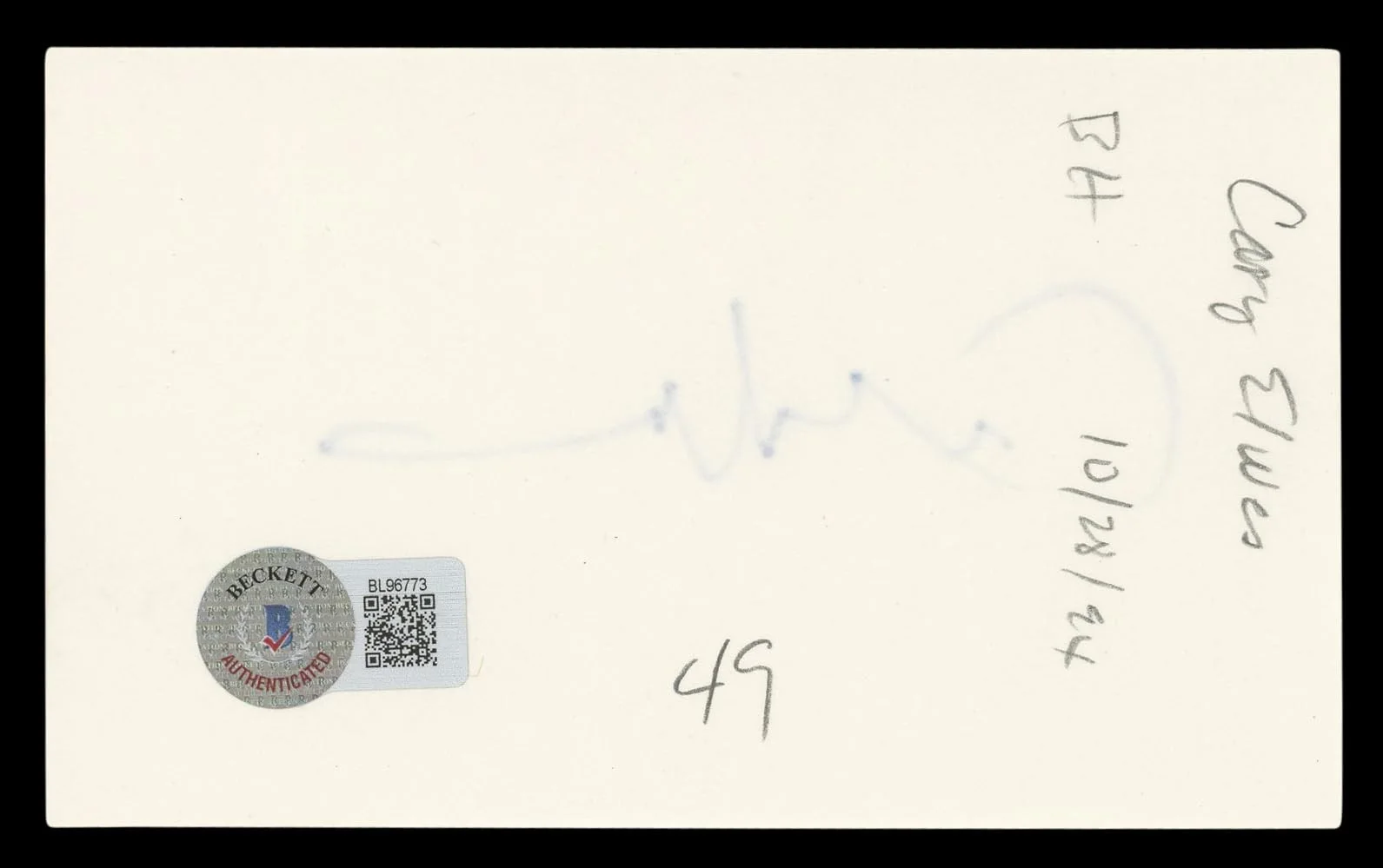 Cary Elwes — Cary Elwes The Princess Bride Authentic Signed 3x5 Index Card BAS #BL96773, изображение 5