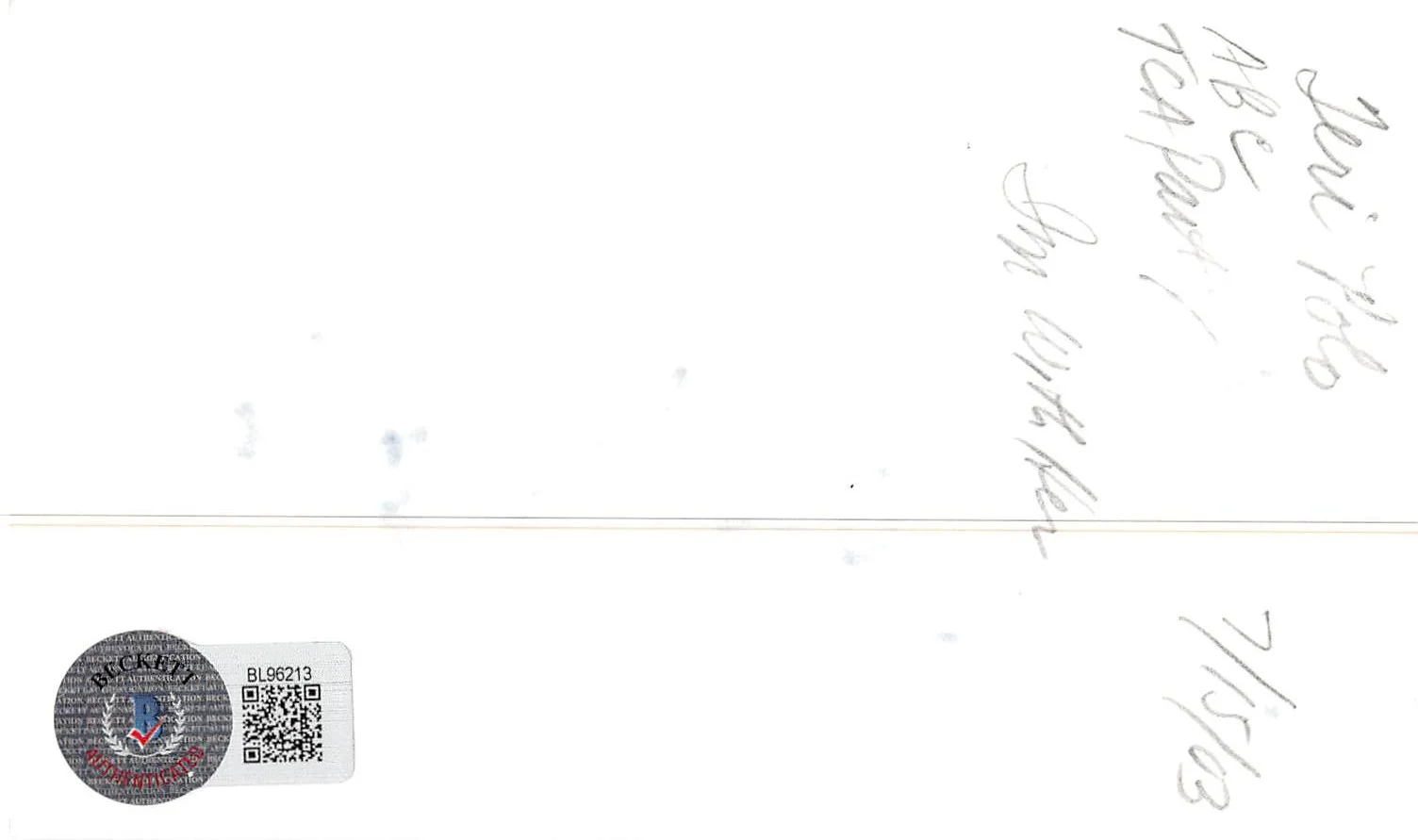 Teri Polo — Teri Polo Meet the Fockers Authentic Signed 3x5 Index Card BAS #BL96213, image 2