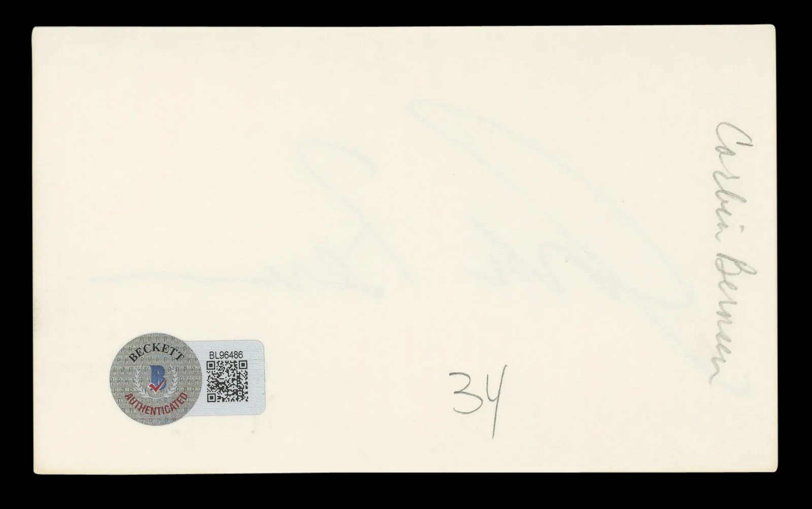 Corbin Bernsen — Corbin Bernsen L.A. Law Authentic Signed 3x5 Index Card Autographed BAS #BL96486, image 2