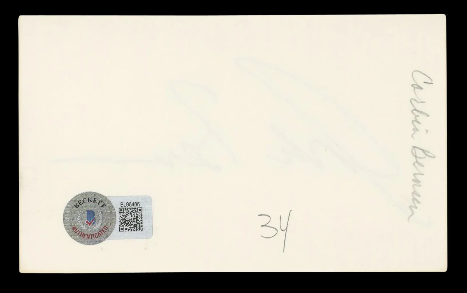 Corbin Bernsen — Corbin Bernsen L.A. Law Authentic Signed 3x5 Index Card Autographed BAS #BL96486, image 5