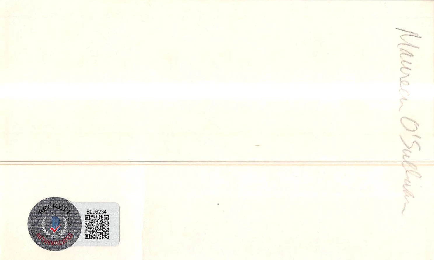 Maureen O'Sullivan — Maureen O'Sullivan The Thin Man Authentic Signed 3x5 Index Card BAS #BL96234, image 2